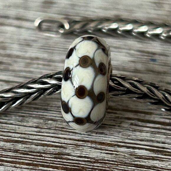 TROLLBEADS Gray & Cream Unique LAA 925S NEW! The Bead before the ‘Harvest’ - Picture 3 of 7